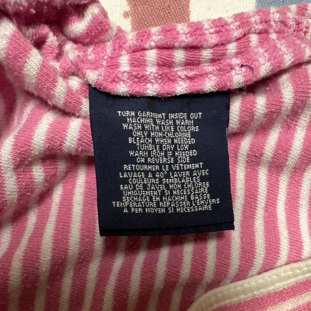 Ralph Lauren Girls Size5 Pink/White Striped Knit Shorts Drawstring Elastic k36.1
